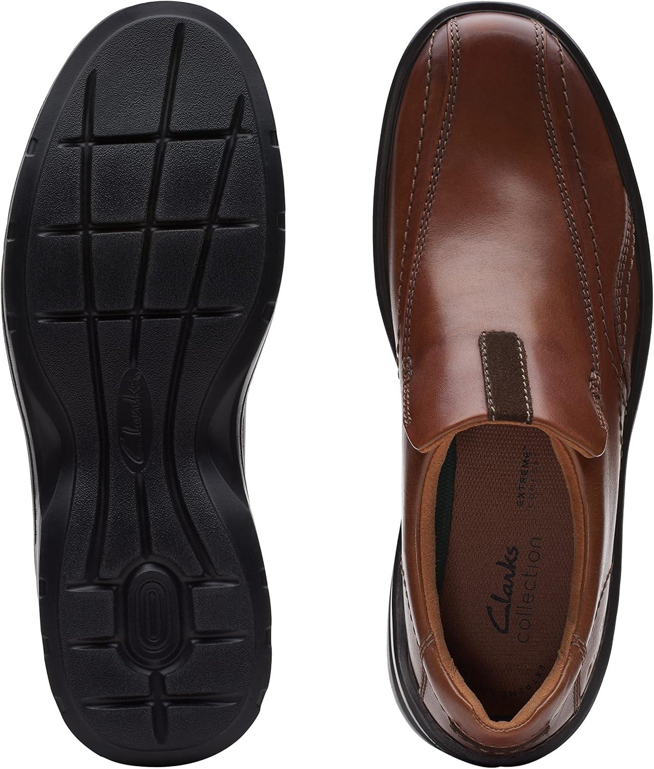 imageClarks Mens Gessler Step LoafersDark Tan Leather
