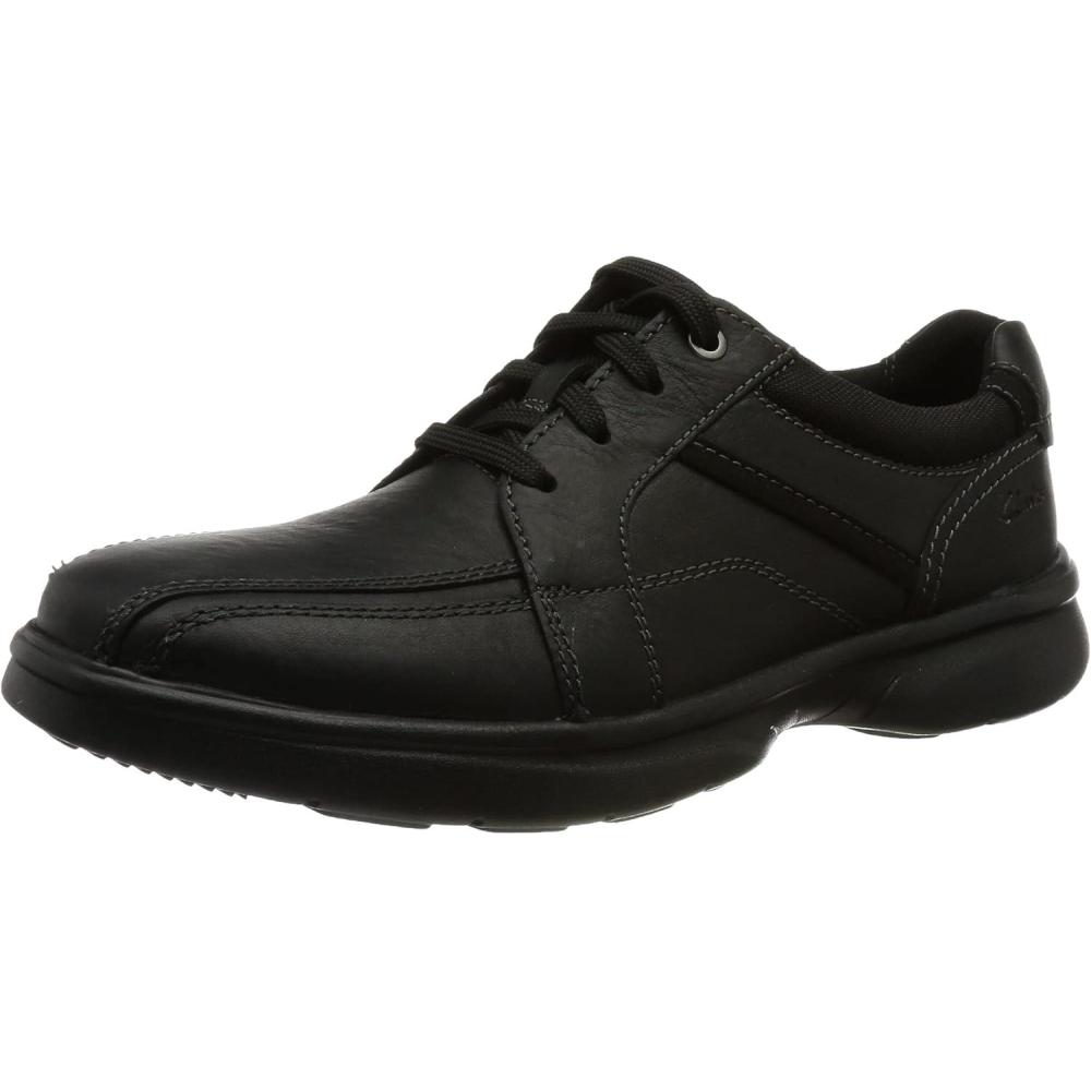 imageClarks Mens Laceup Shoes Leather ShoesBlack Tumbled Leather