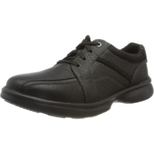 Clarks Mens Lace-up Shoes Leather Shoes(Black Black Tumbled Leather)