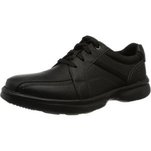 Clarks Mens Lace-up Shoes Leather Shoes(Black Tumbled Leather)