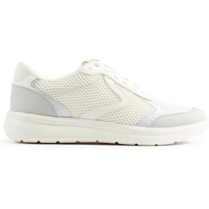 Clarks Women’s Ezrinn Tie(White/Grey Textile)