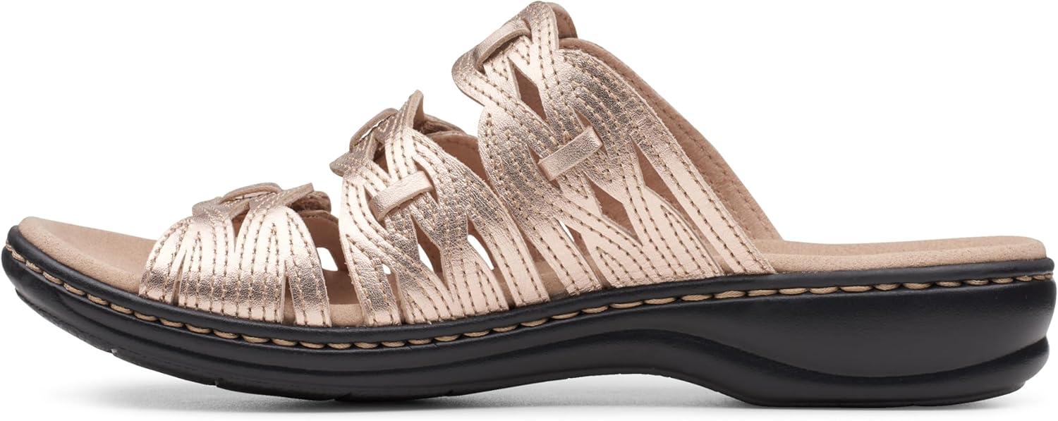 imageClarks Womens Leisa Faye Flat SandalRose Gold Leather