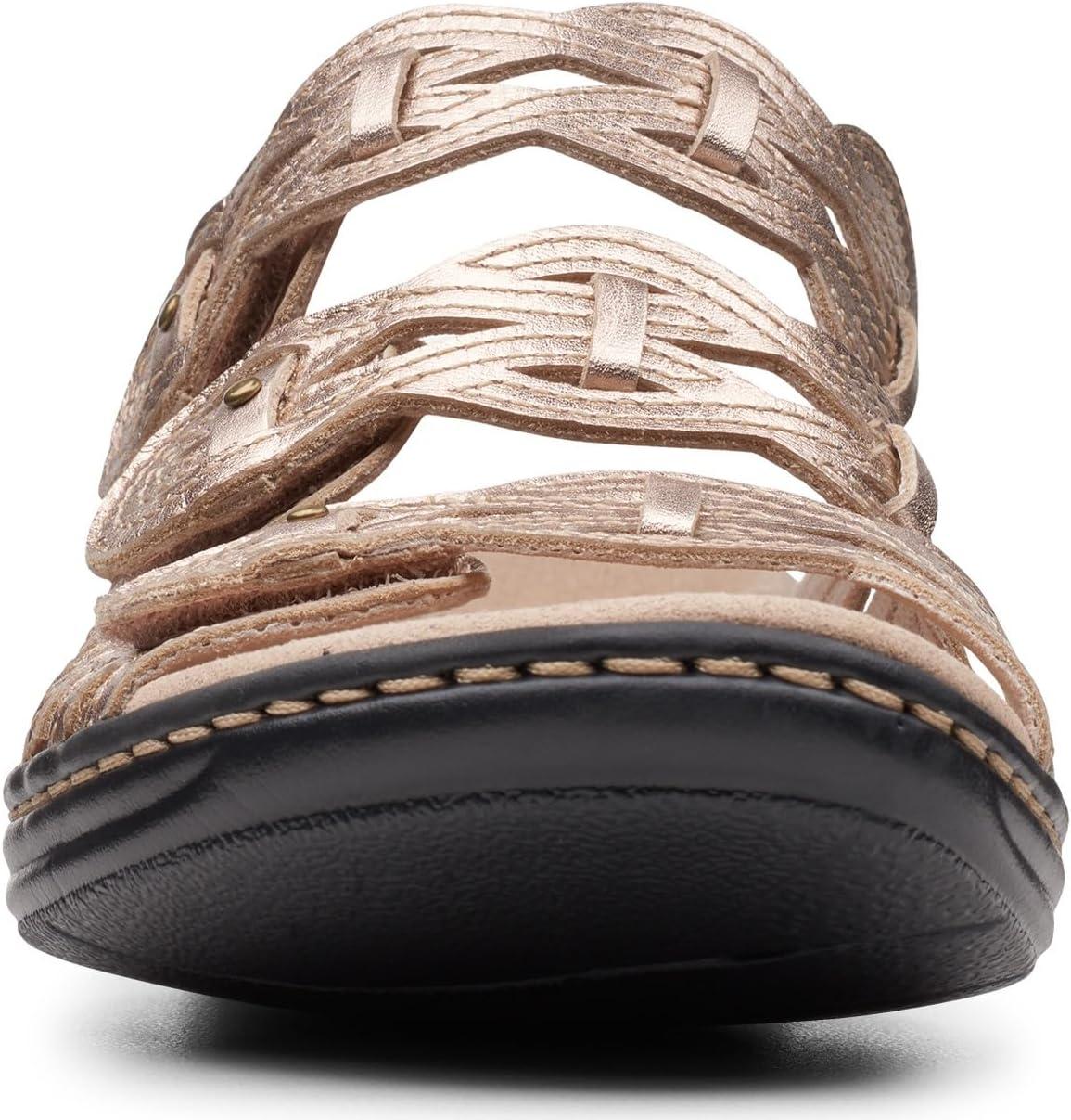 imageClarks Womens Leisa Faye Flat SandalRose Gold Leather