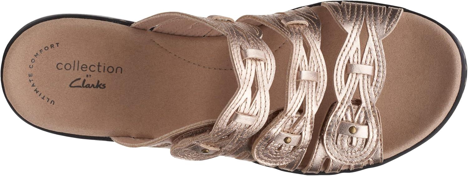 imageClarks Womens Leisa Faye Flat SandalRose Gold Leather