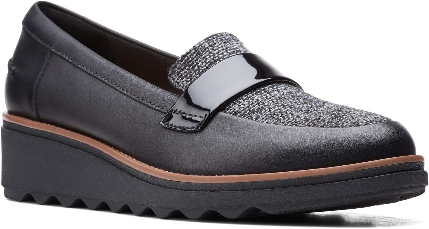imageClarks Womens Neiley Pearl SandalsBlack LeatherTweed
