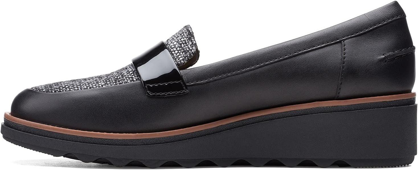 imageClarks Womens Neiley Pearl SandalsBlack LeatherTweed
