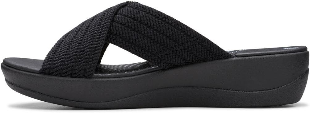 imageClarks womens Arla WaveSlide SandalBlackWhite