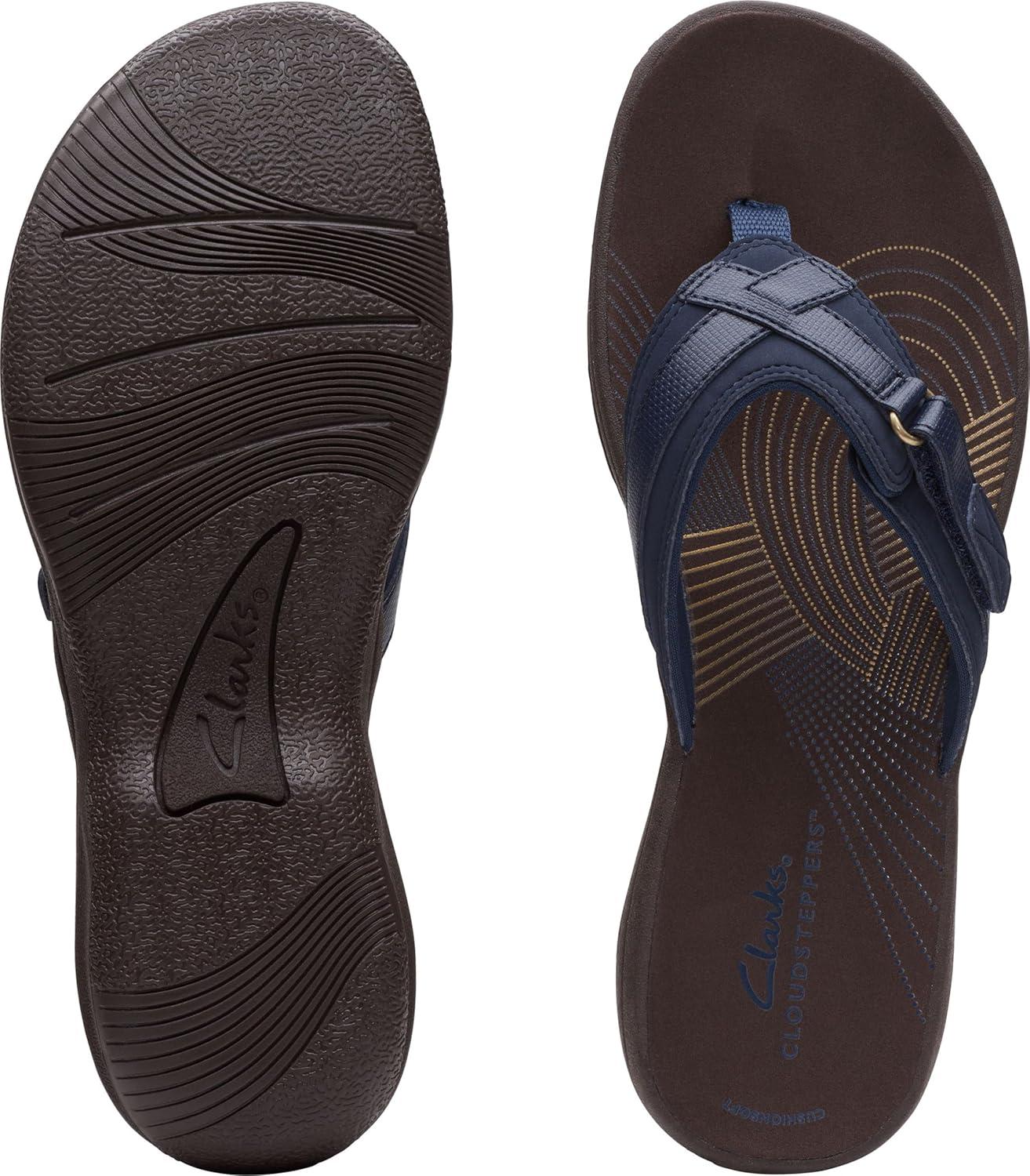 imageClarks womens Breeze SeaNavy SyntheticBrown Sole