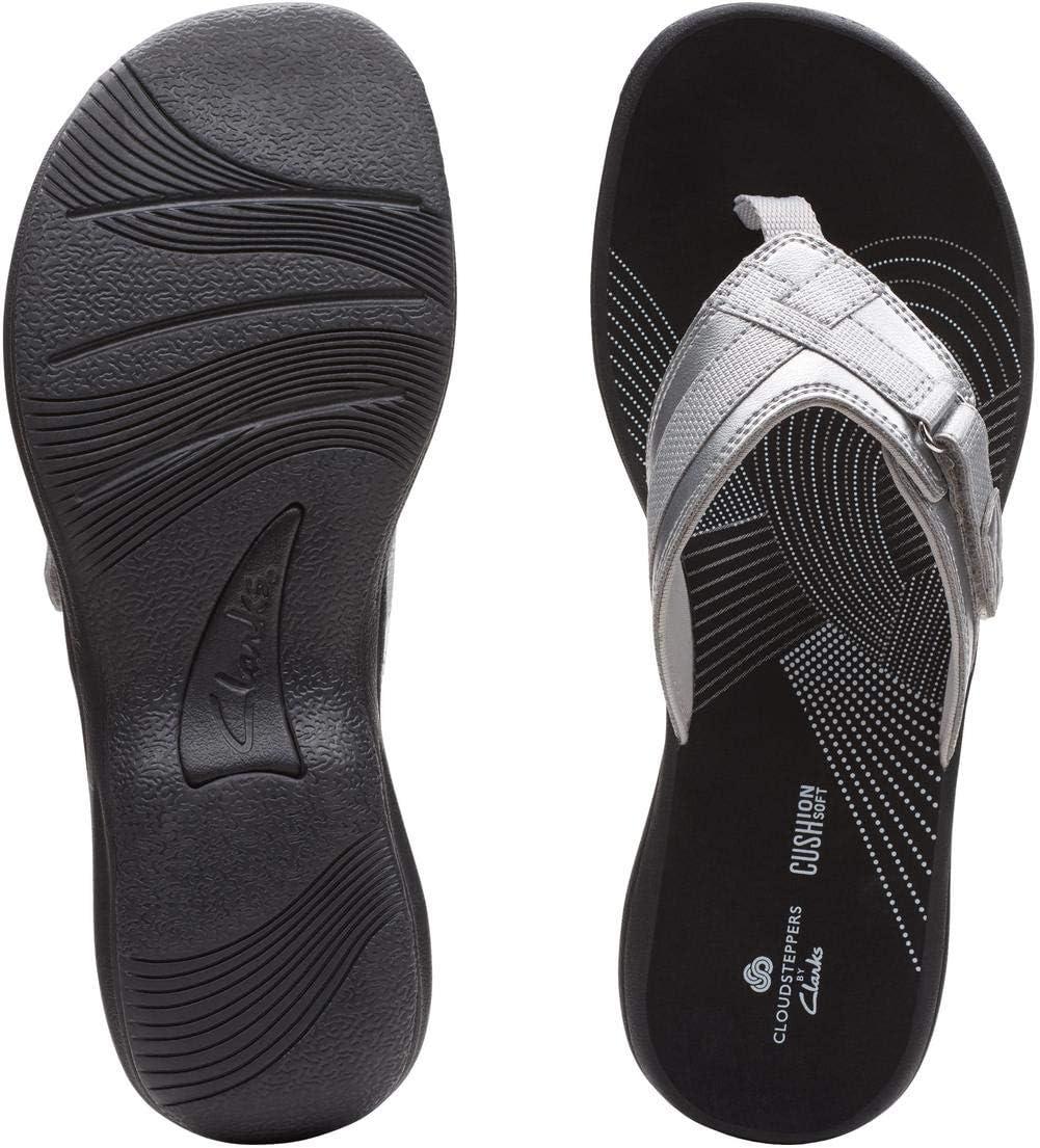 imageClarks womens Breeze SeaSilver SyntheticBlack Sole