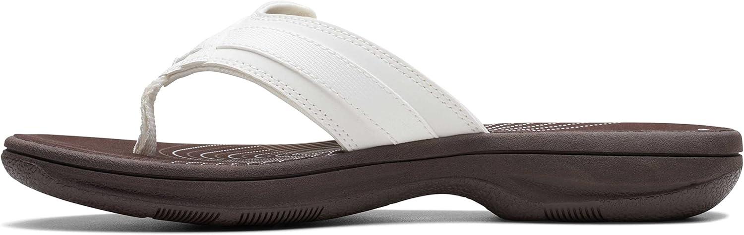 imageClarks womens Breeze SeaWhite SyntheticBrown Sole