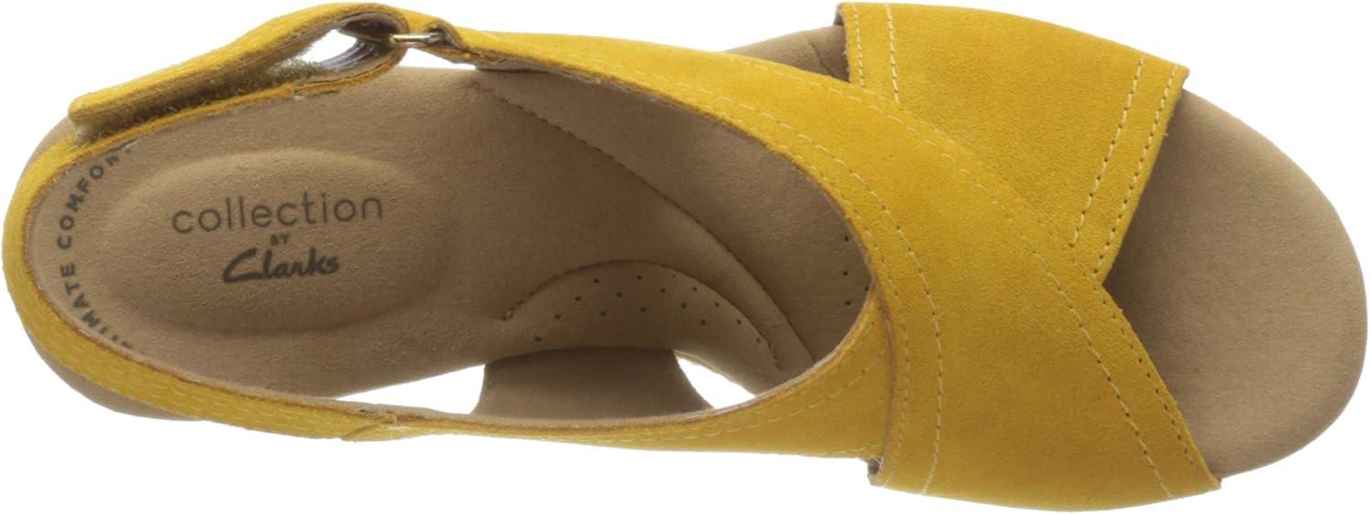 imageClarks womens WedgeWedge SandalGolden Yellow Leather 010