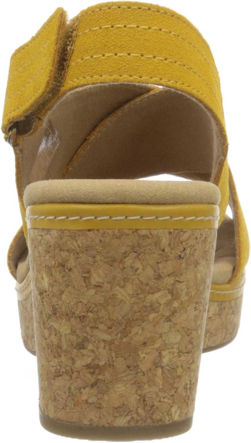 imageClarks womens WedgeWedge SandalGolden Yellow Leather 010