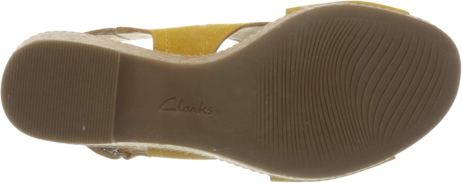 imageClarks womens WedgeWedge SandalGolden Yellow Leather 010