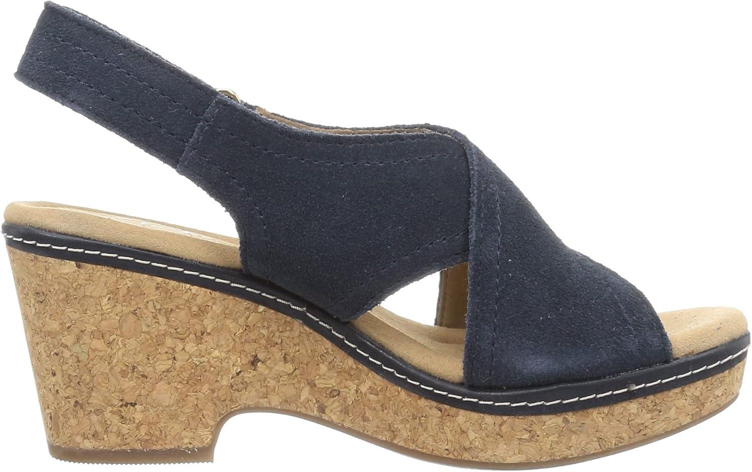 imageClarks womens WedgeWedge SandalNavy