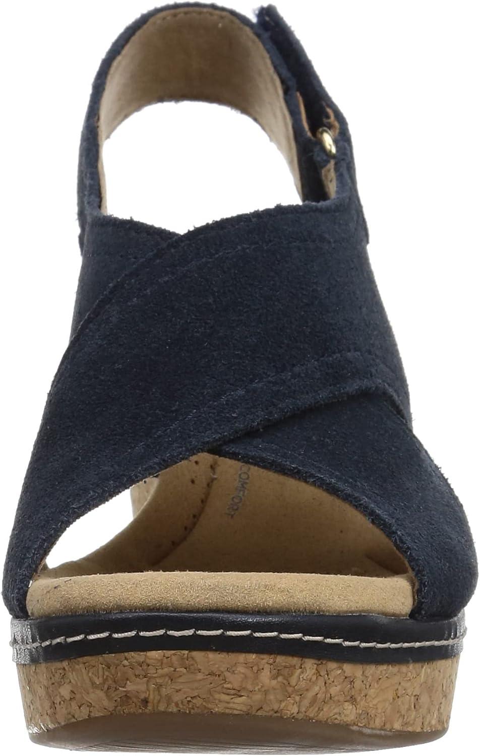 imageClarks womens WedgeWedge SandalNavy