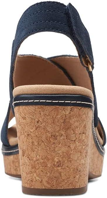 imageClarks womens WedgeWedge SandalNavy Leather