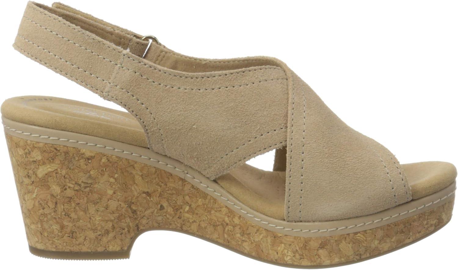 imageClarks womens WedgeWedge SandalSand Leather 010