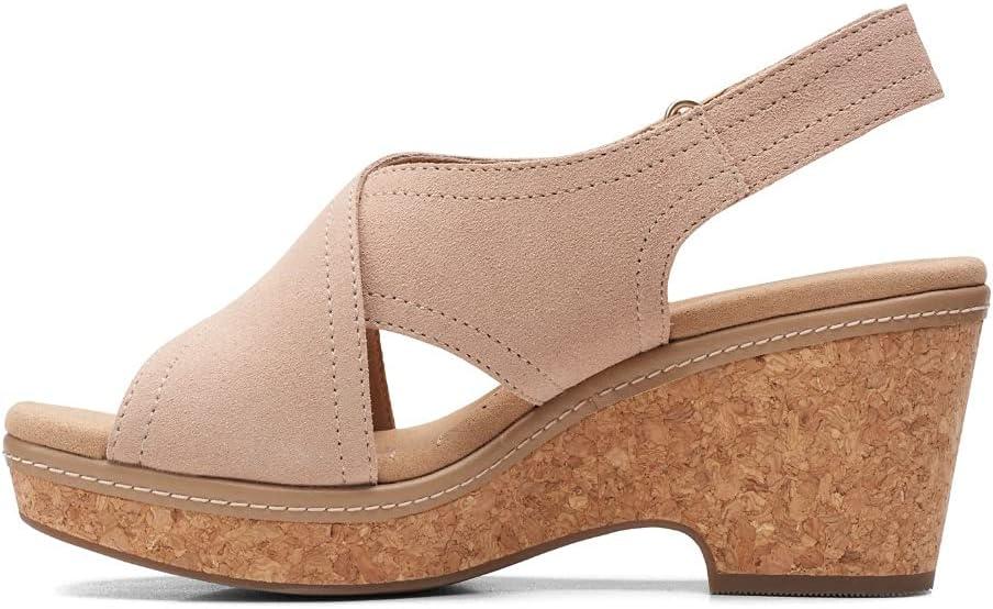 imageClarks womens WedgeWedge SandalSand Leather