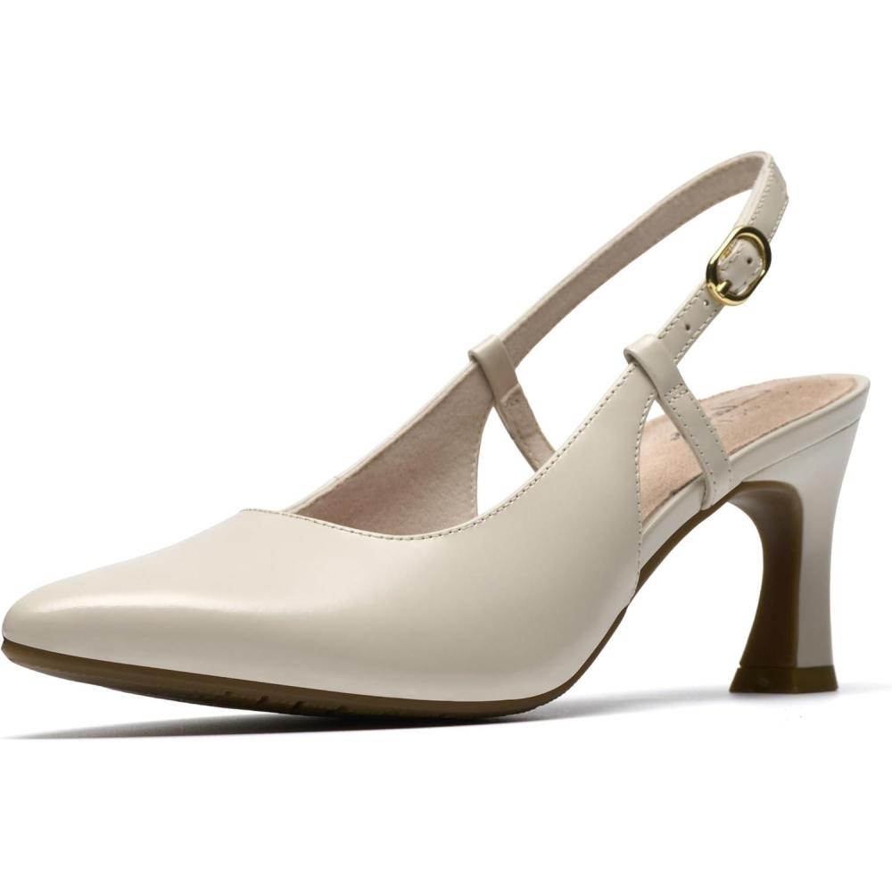 imageClarks Womens Tammitha Strap PumpOff White Leather
