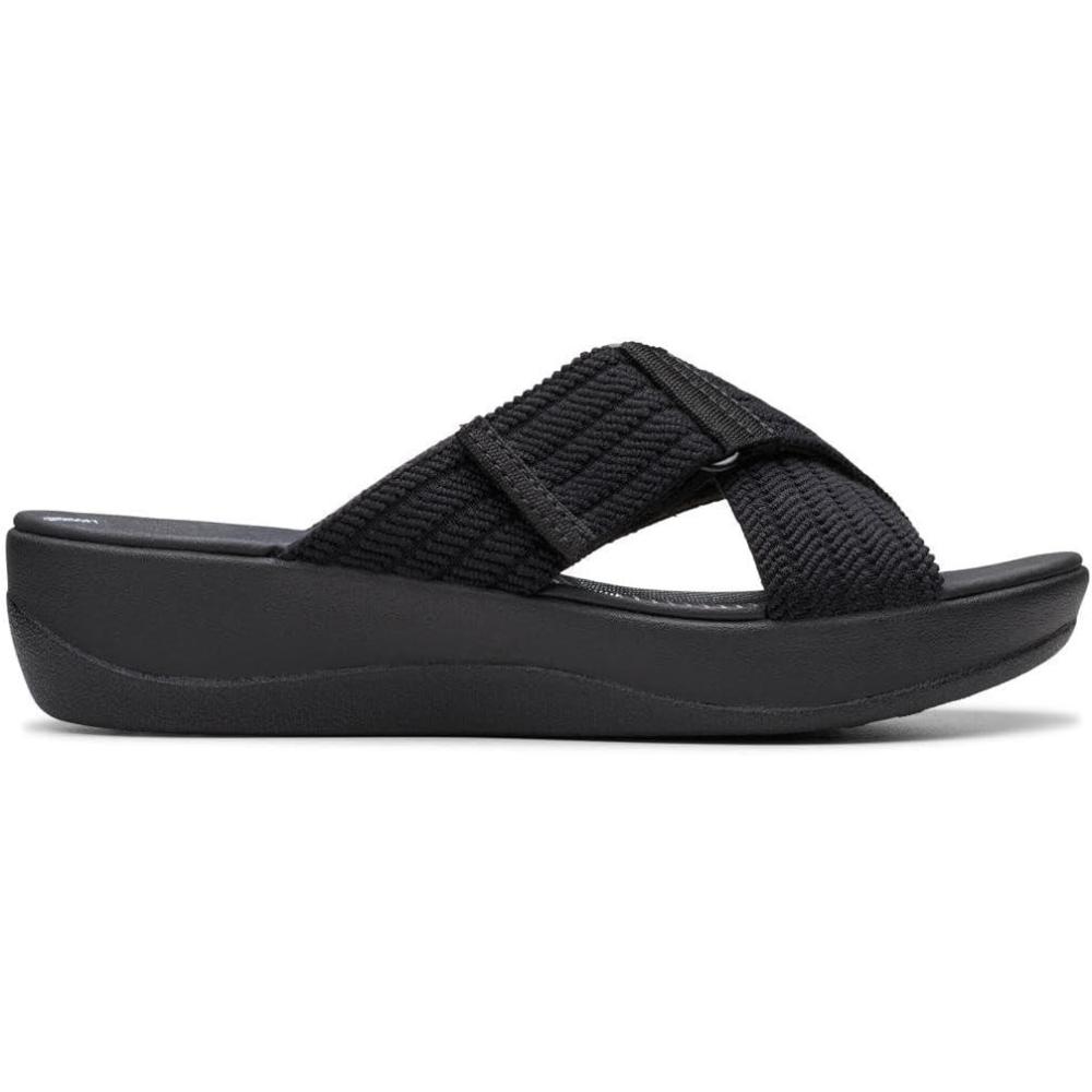 imageClarks womens Arla WaveSlide SandalBlackWhite