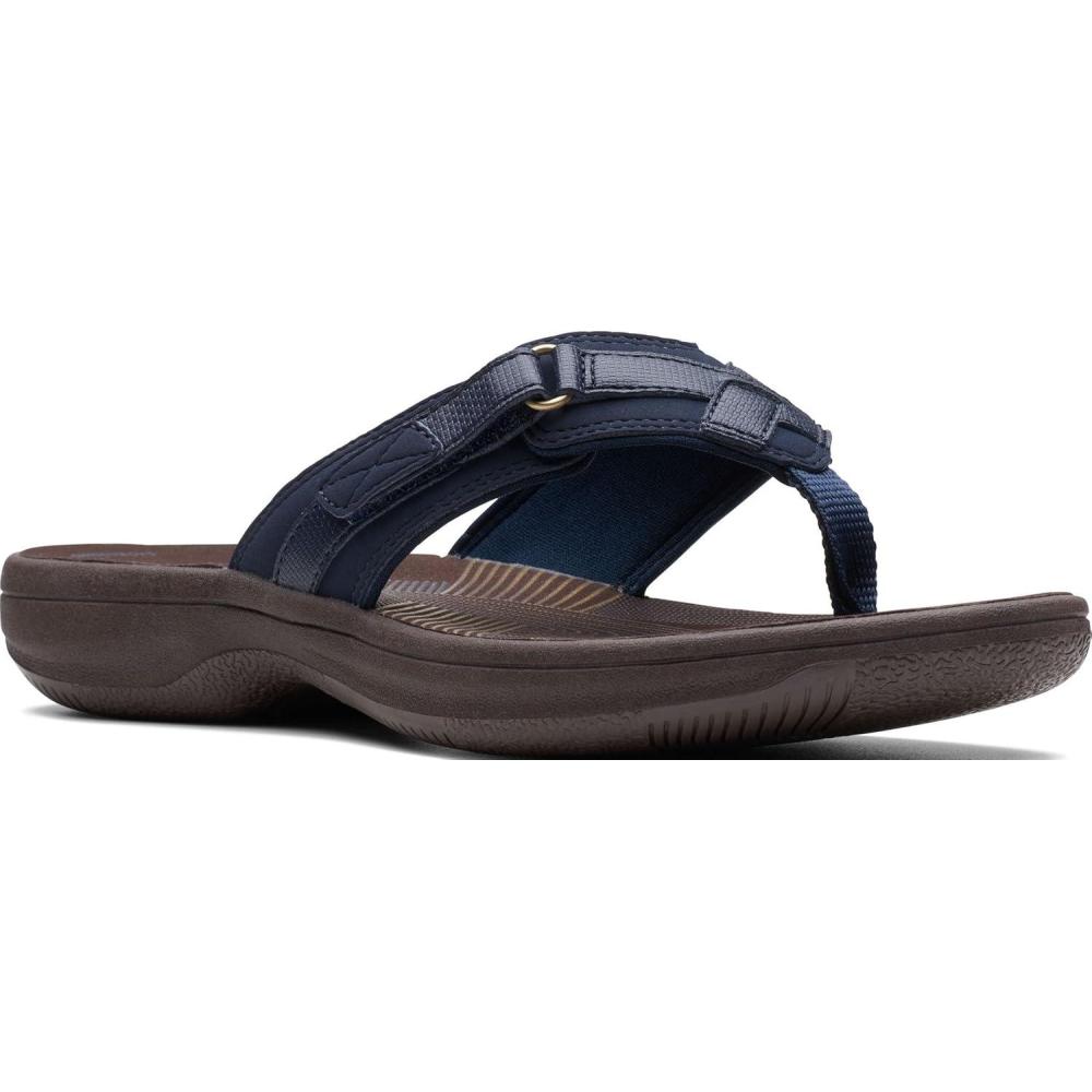 imageClarks womens Breeze SeaNavy SyntheticBrown Sole