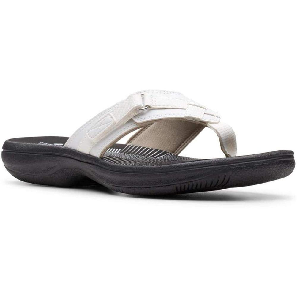 imageClarks womens Breeze SeaWhite SyntheticBlack Sole