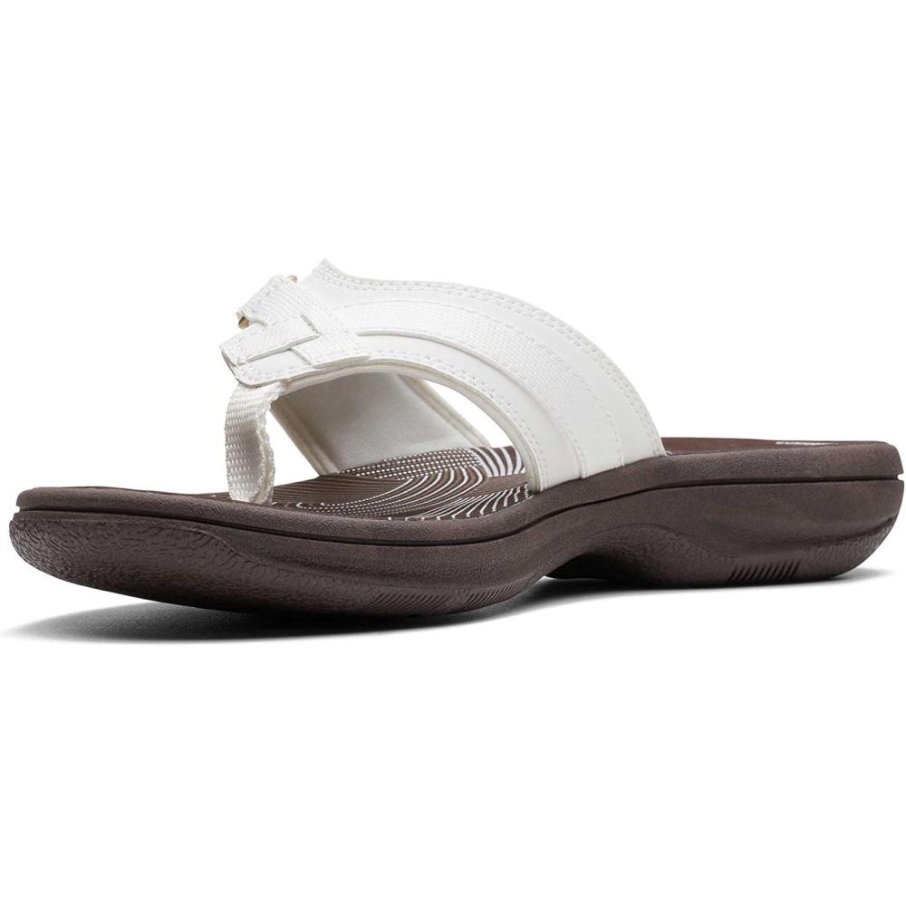 imageClarks womens Breeze SeaWhite SyntheticBrown Sole