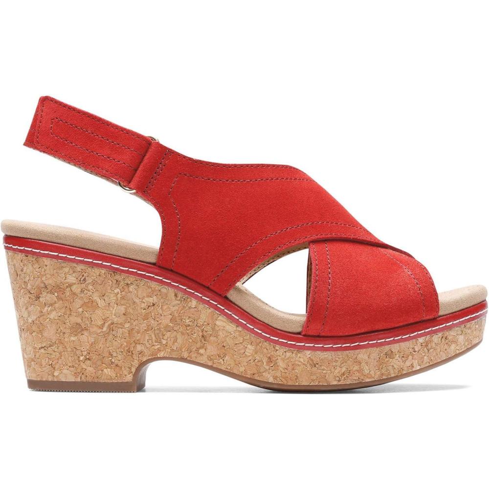 imageClarks womens WedgeWedge SandalRed