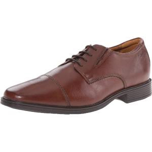 Clarks Men’s Tilden Cap Oxford Shoe(Brown Leather)