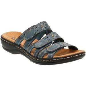 Clarks Women’s Leisa Cacti Q Slide Sandal(Denim Blue Leather)