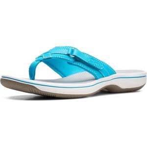 Clarks womens Breeze Sea(Aqua Synthetic)