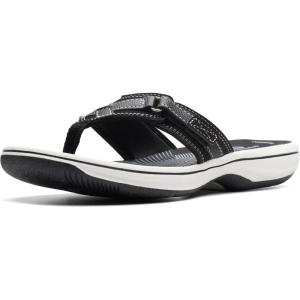 Clarks womens Breeze Sea(Black Synthetic)