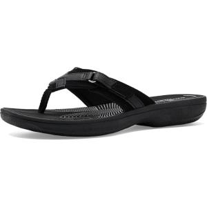 Clarks womens Breeze Sea(Black Synthetic/Black Outsole)