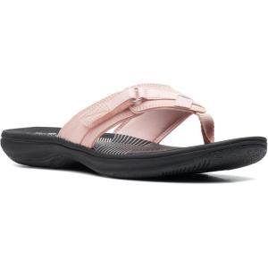 Clarks womens Breeze Sea(Blush Synthetic/Black Sole)