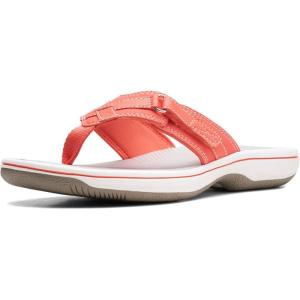 Clarks womens Breeze Sea(Bright Coral Synthetic)