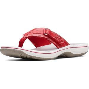 Clarks womens Breeze Sea(Red Synthetic)