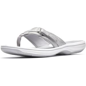Clarks womens Breeze Sea(Silver Metallic)