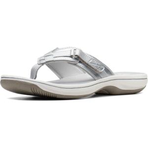 Clarks womens Breeze Sea(Silver Synthetic)