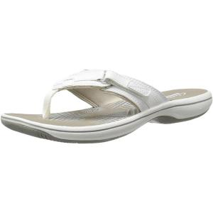 Clarks womens Breeze Sea(White Synthetic)