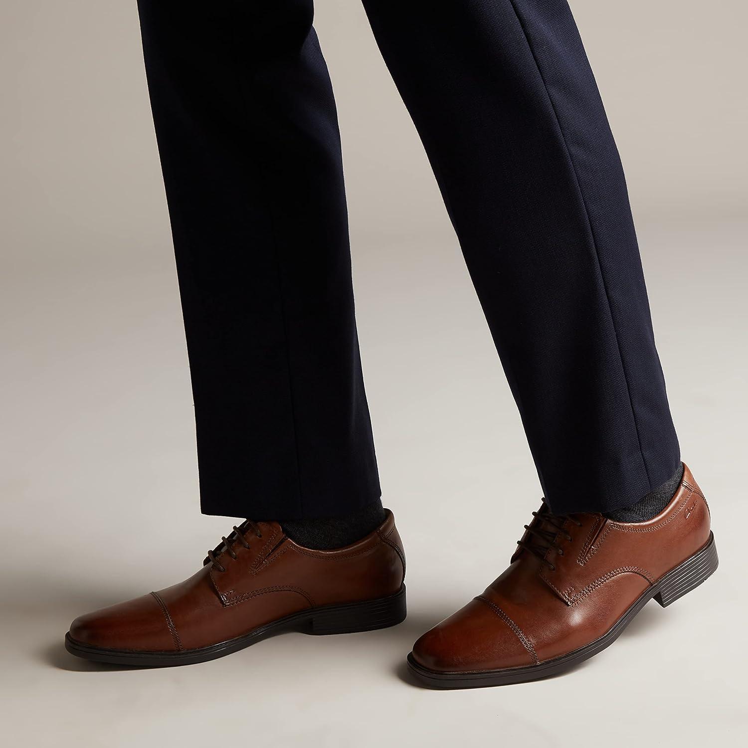 imageClarks Mens Tilden Cap OxfordDark Tan Leather