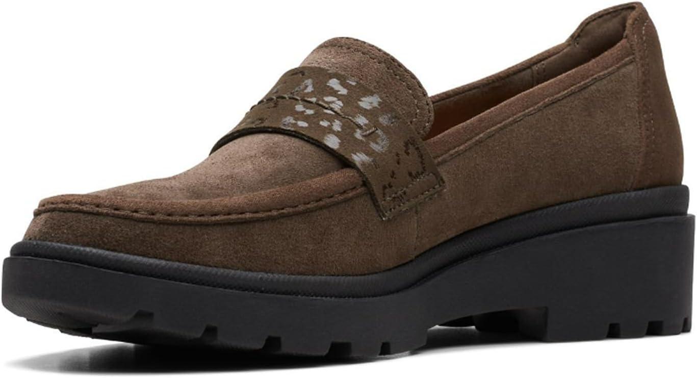 imageClarks Womens Calla Ease LoafersDark Olive Suede