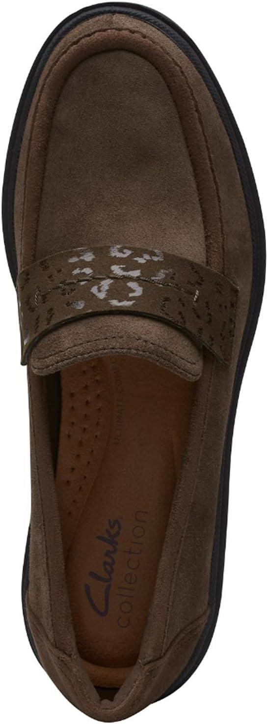 imageClarks Womens Calla Ease LoafersDark Olive Suede