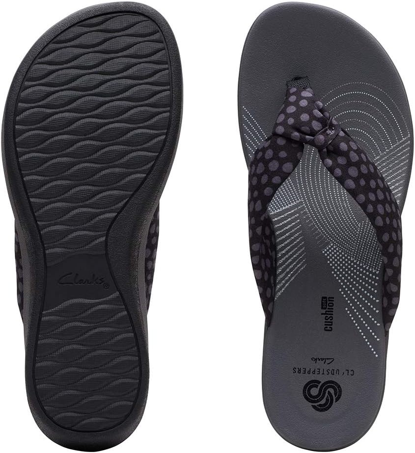 image:imageClarks Womens Arla Glison Flip FlopBlack Textile W Wht Pok