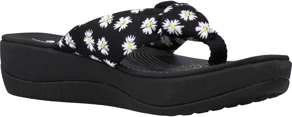 image:imageClarks Womens Arla Glison Flip FlopBlack Textile With Daisies