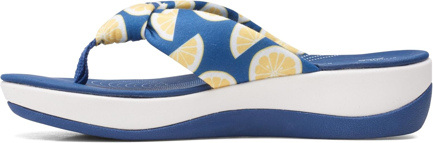 image:imageClarks Womens Arla Glison Flip FlopBlue Textile With Lemons