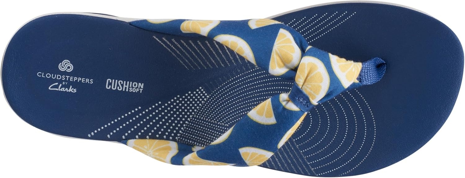 image:imageClarks Womens Arla Glison Flip FlopBlue Textile With Lemons
