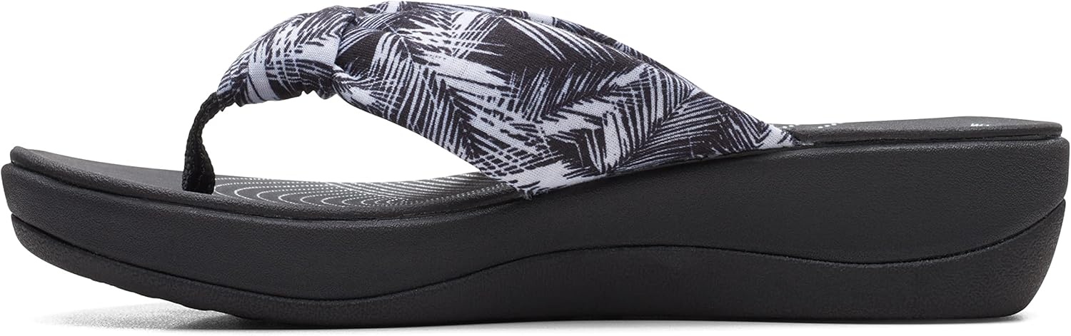 image:imageClarks Womens Arla Glison Flip FlopWhite Palms Textile Black Sole
