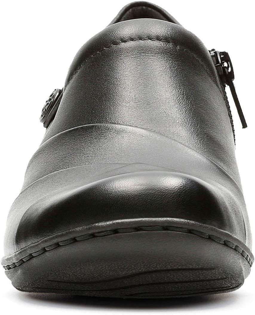 image:imageClarks Womens Channing Ann SlipOn LoaferBlack LeatherEnamel Button