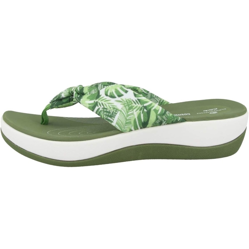 image:imageClarks Womens Arla Glison Flip FlopWhite Textile W Green Palms