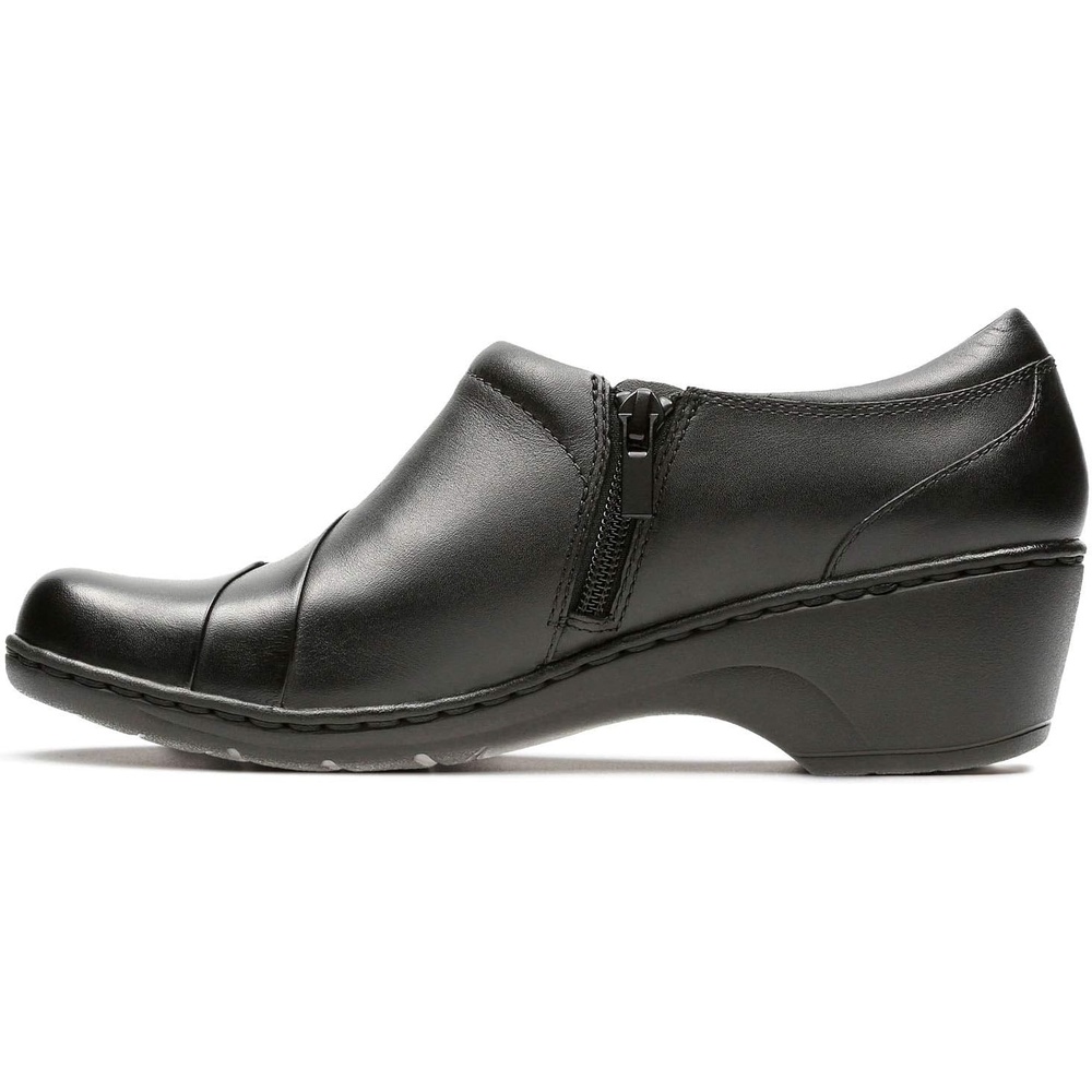 image:imageClarks Womens Channing Ann SlipOn LoaferBlack LeatherEnamel Button